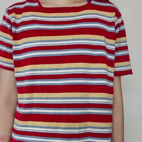 VINTAGE COLOURFUL STRIPED T-SHIRT - Picture 4 of 4